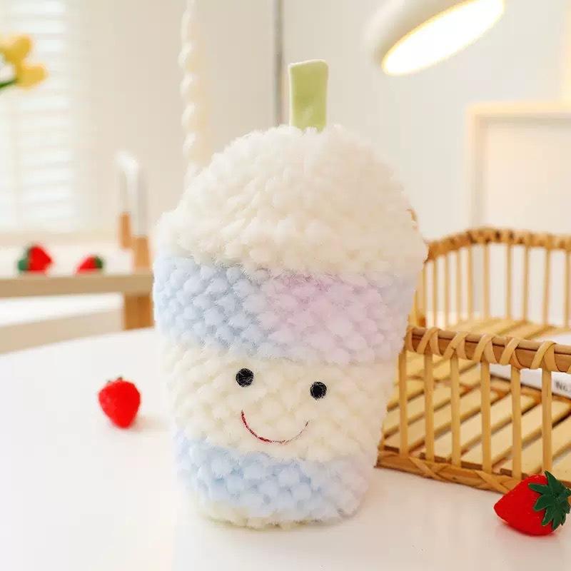 Simulation Milk Tea Cup Plush Toy Fruit Series Doll Wedding Throwing Doll Wholesale Eight-inch Grab Machine Doll