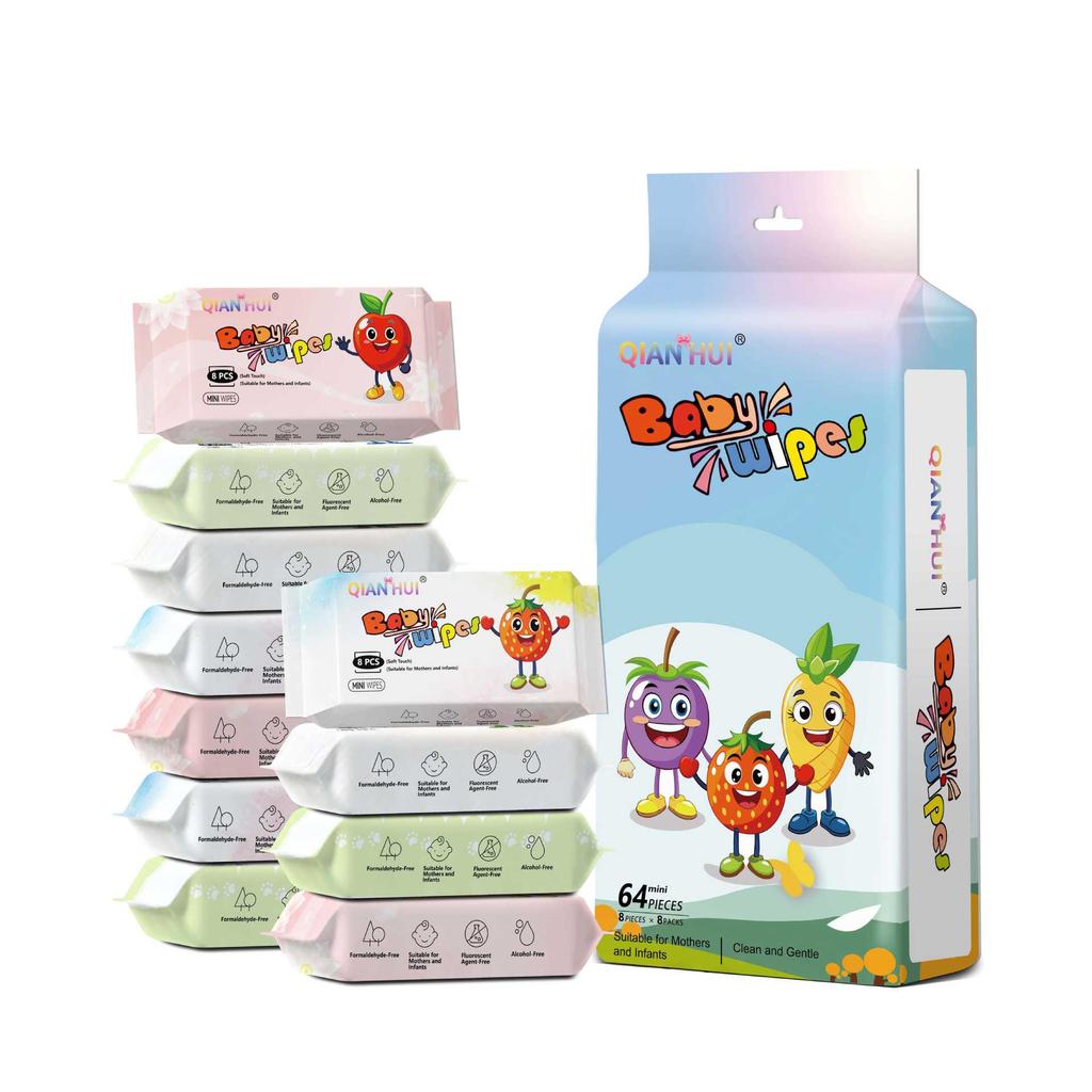 Portable Mini Baby Wipes: Disposable Hand & Mouth Cleaning for Infants & Toddlers