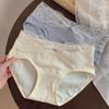 Female Spring and Autumn Pure To Lace Pure Cotton Antibacterial Anti HPV Breathable Long Crotch Full Hip Briefs