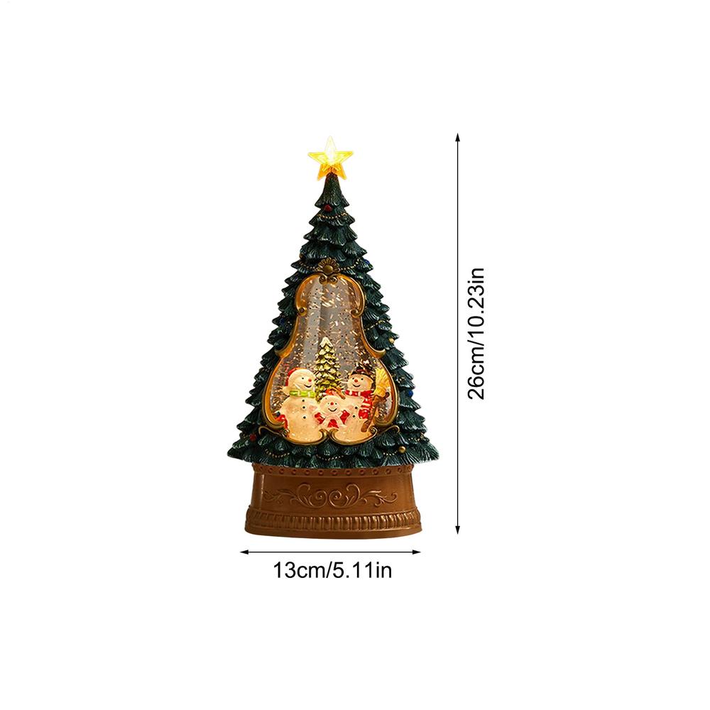 Christmas Snow Globe Light LED Christmas Glowing Snow Globe Lamp Decoration USB Rechargeable Christmas Snow Night Light