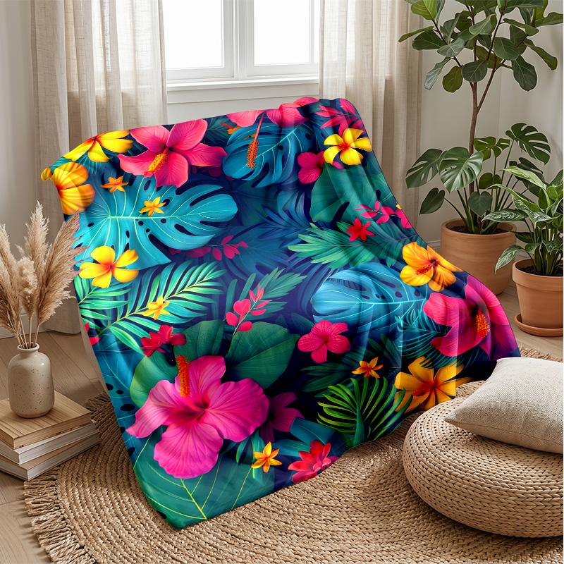 Vibrant Peony Floral Design Theme blanket Lightweight Warm Flannel Blanket Decorative Throw Blanket for Home Decoration