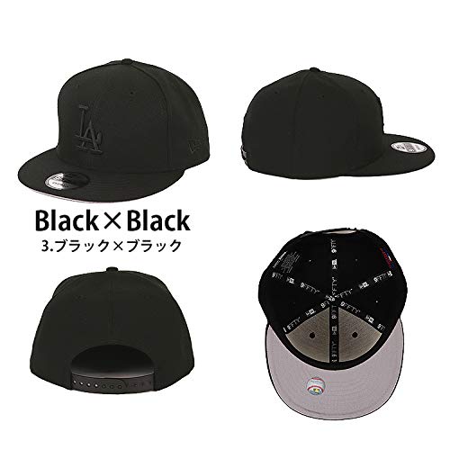 New Era Dodgers 9FIFTY Snapback Cap, Men's LA Baseball Cap, All Black [Parallel Import]