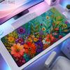 Blue And Orange Wildflower Pattern Mouse Pad Suitable For Office Desks And Computer Tables Tapis De Souris Pc Accessories