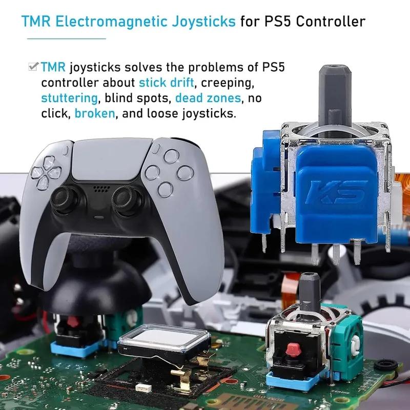 TMR Electromagnetic Hall Effect Joystick No-Drift Upgrade Replacement Kit for PS5 Controller (BDM-010/020/030/040/050) 3D Anal 5
