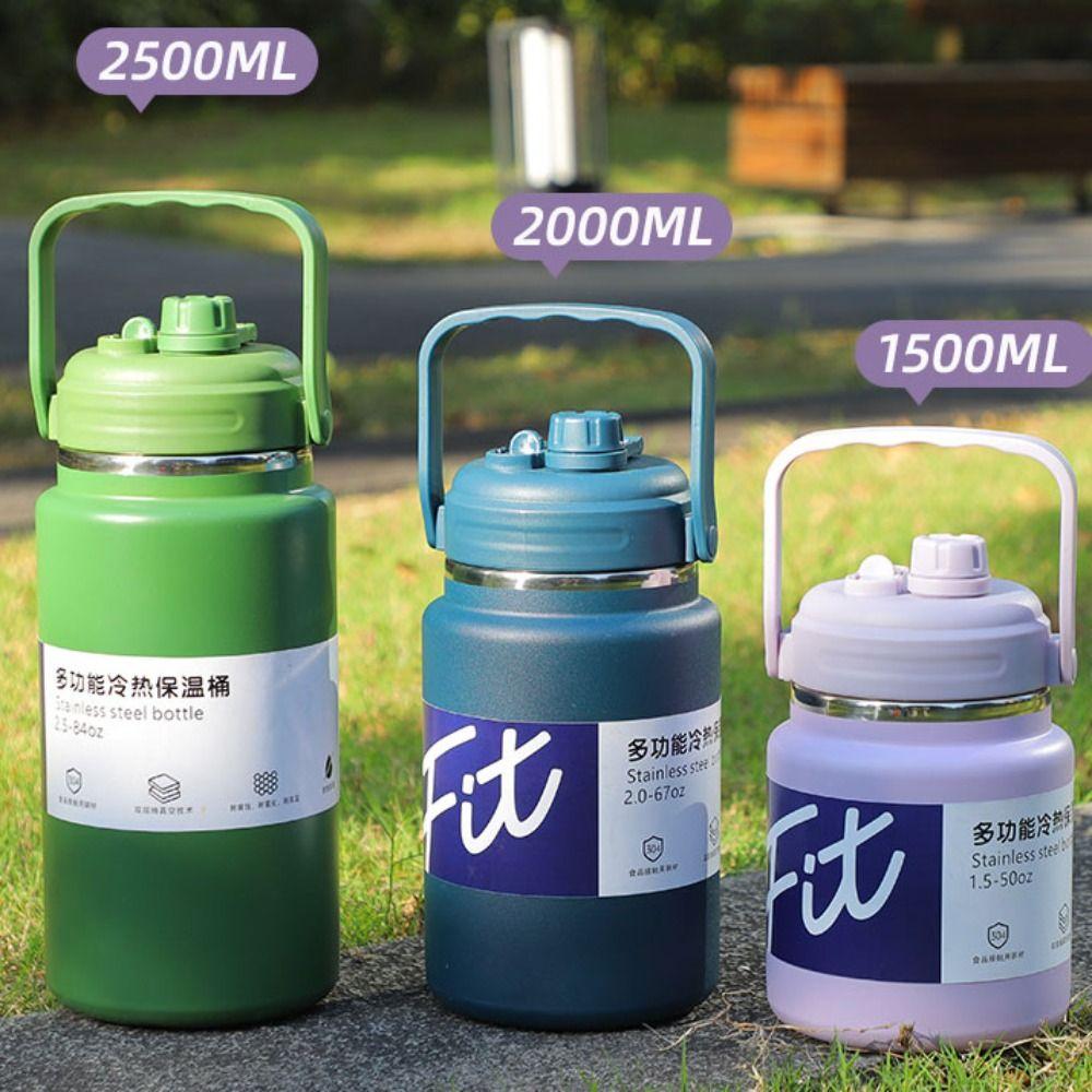 Large Capacity Insulated Water Bottle 1.5/2/2.5L Vacuum Flask Drinkware Sport Thermal Cup  Travel