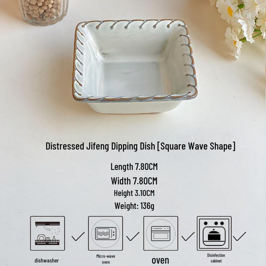 

Керамическая пиала для соуса, обожженная в печи в стиле Ваби-саби: Идеально для соевого соуса, уксуса или закусок