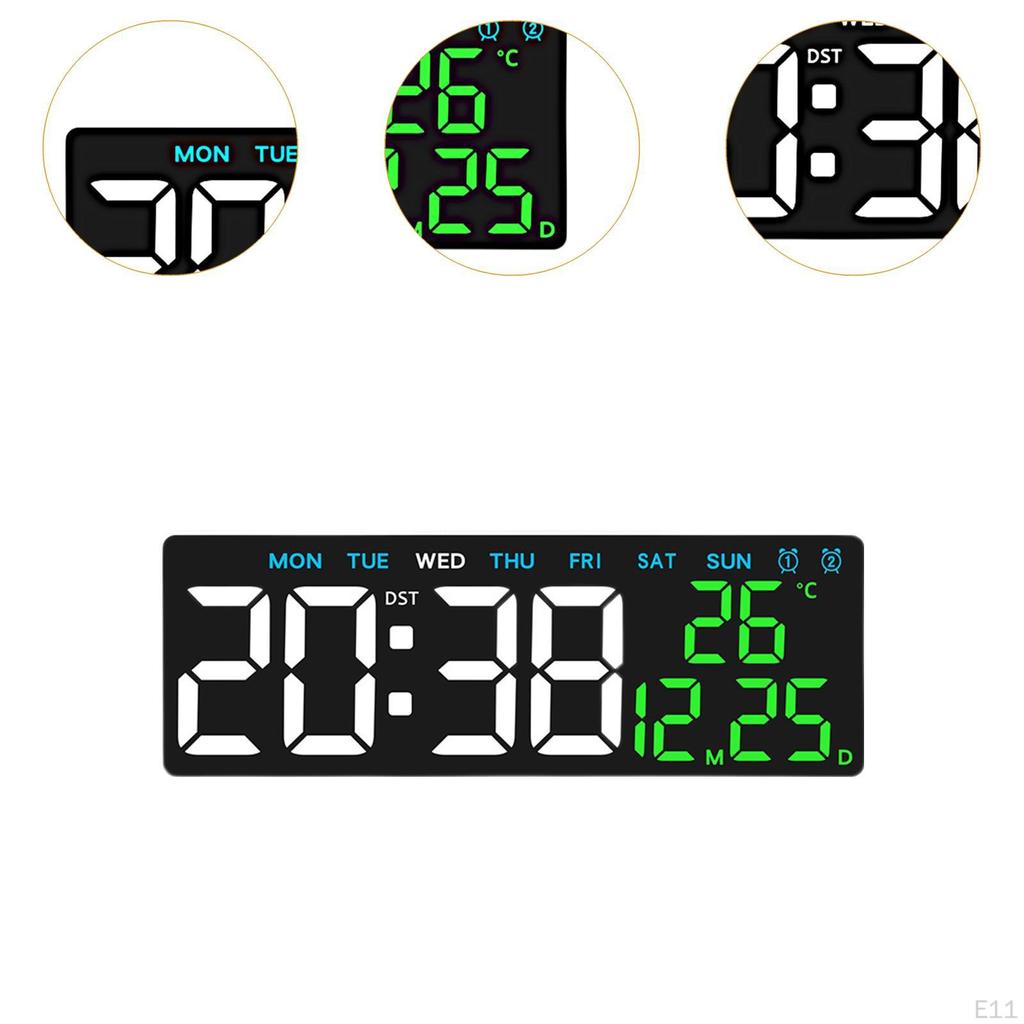 Desk Clock Displaying Date, Time, and Temperature Features