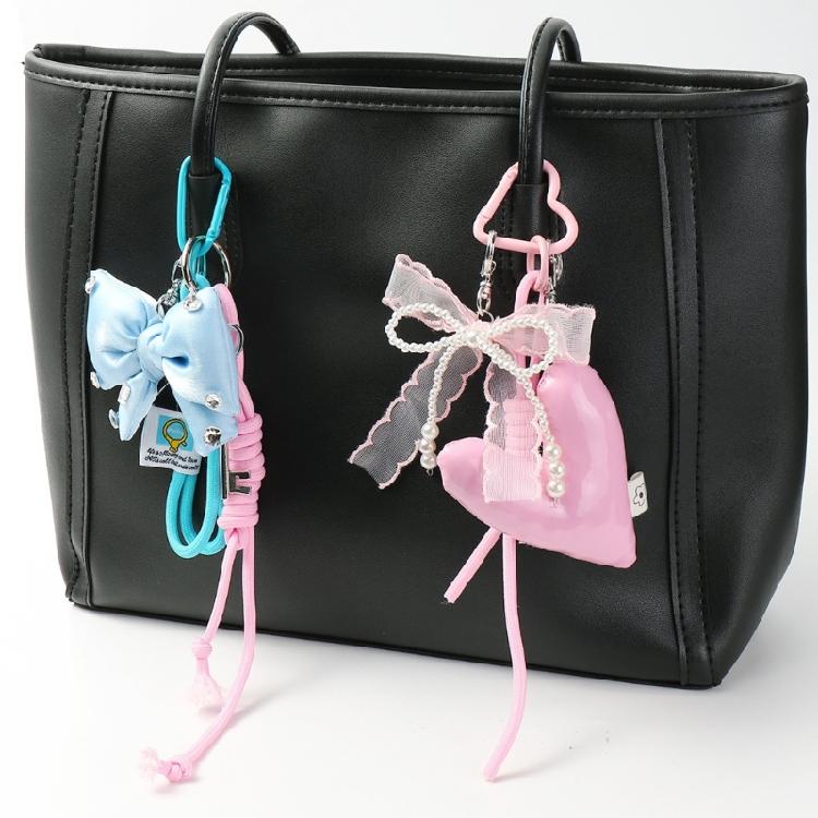 Trendy Heart Bows Bag Embellishment Practical Lightweight Keyring Car Keychain For A Fashionable Style Statement