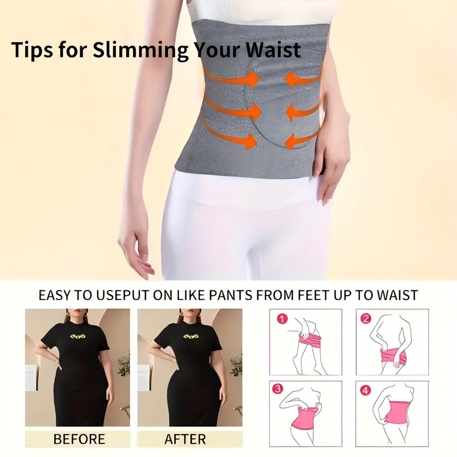 1Pc Women'S Develvetfabric Waist Belt With Two Pockets, Breathable Support Belt, Keep Your Stomach Warm & Protect Your Stomach