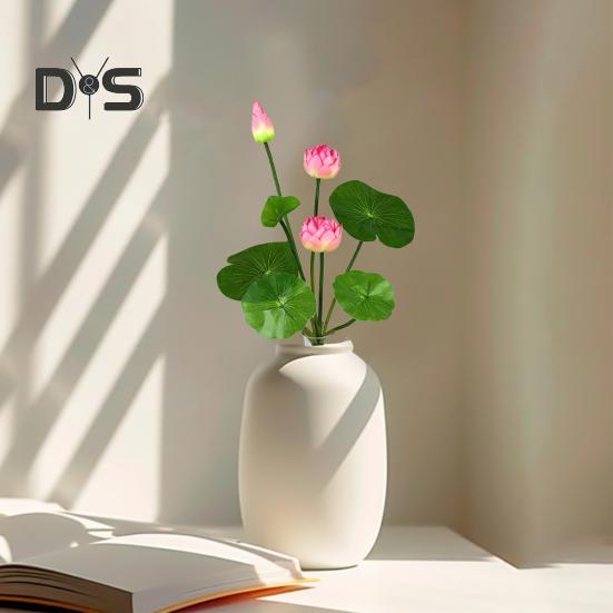 Künstliches Lotusblütenblatt, realistische Kunstseide, Blumendekoration für Hochzeiten, Partys, Zuhause, Büro, Tischdekoration, Kunstblumen, Pflanzen, Zweig