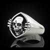 Yintai Fei Retro Punk Silver Skull Men's Ring - Creative, Versatile, Open Design Jewelry