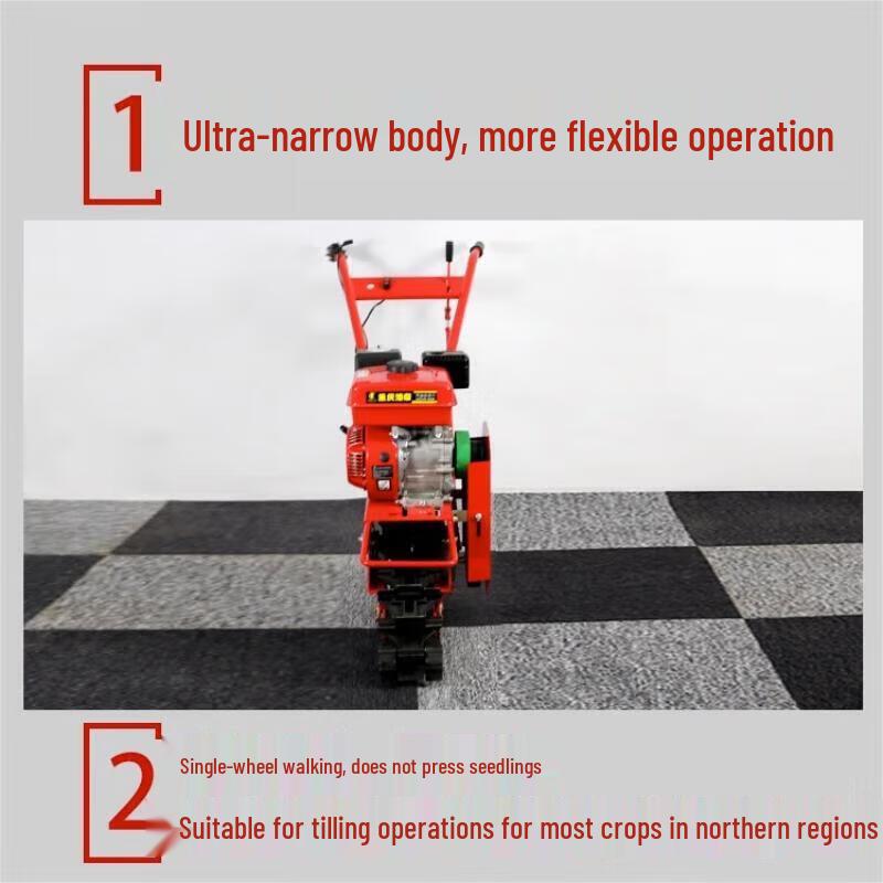 Xijiaer 173F Diesel Track Micro Tiller with Plowing and Trenching Attachments CN plug (adapter included)