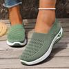 Spring Summer Women's Lightweight Knit Walking Shoes Breathable Casual Sneakers Non-slip Outdoor Daily Commute Footwear