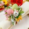 Plastic Napkin Rings With Easters Rabbit Eggs Theme Durable Suitable For Indoor Outdoors Celebration And Event