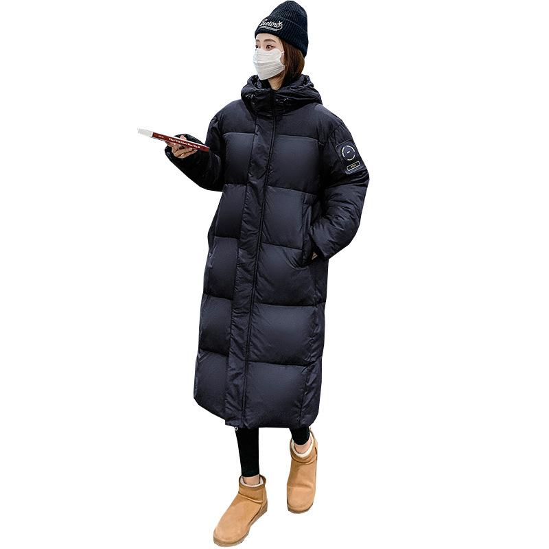 Down padded jacket women's winter 2025 new Korean version of loose over the knee thickened long cotton jacket padded jacket jacket