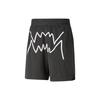 Line Print Elastic Waist Casual Shorts Men Shorts Black 539573-01