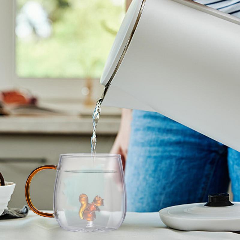 Glasbecher 3D Cartoon Tierform Gläser Zuhause Niedlich Wasser Kaffee Glas Einlagiger Becher Mit Gästen Saft Kaltgetränkebecher 380ml