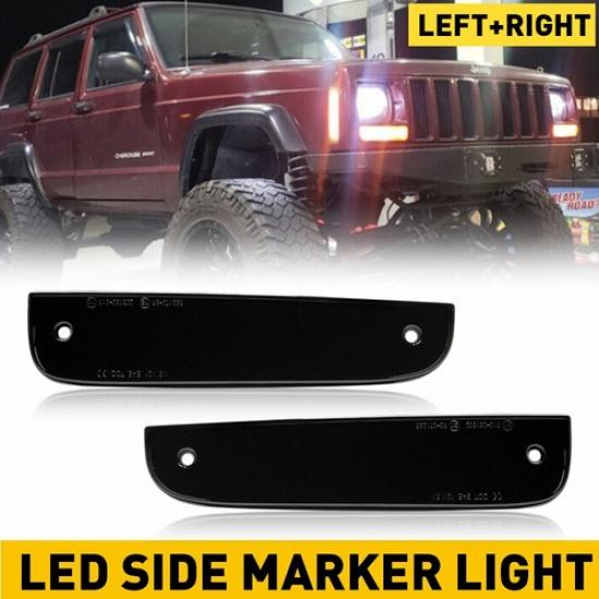 Smoked Side Signal Marker Lights 1997-2001 For Cherokee Waterproof Jeep LH + RH