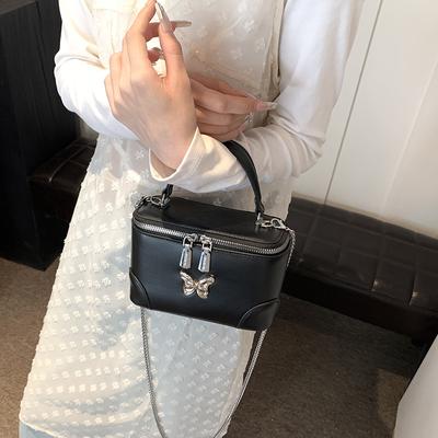 Summer Chain Crossbody Bag For Women New Versatile Bucket Design Handbag Fashion Butterfly Decor One Shoulder Bag Work Small Bag