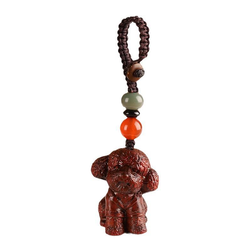 Sandelholz Tierkreiszeichen Hund Schlüsselanhänger und Handy-Lanyard