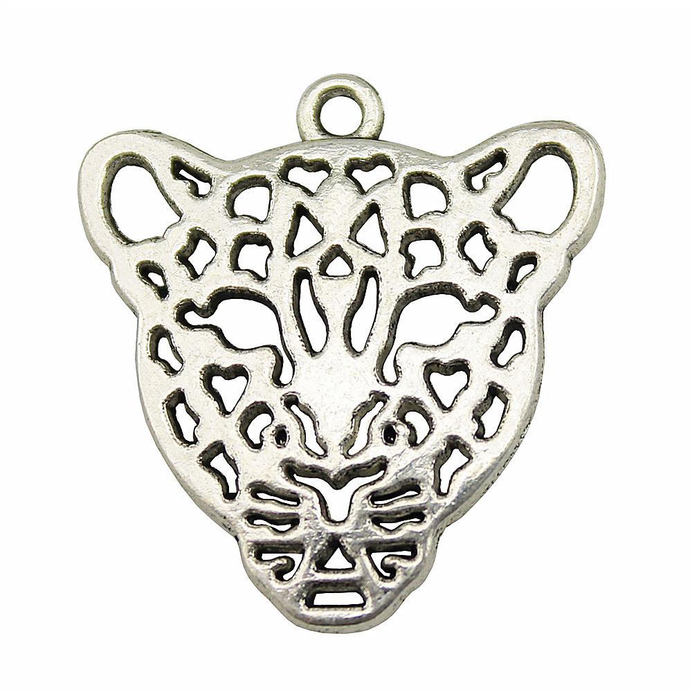 Retro Leopard Charms Metal Animal Pendants For Jewelry Making Handmade Supplies
