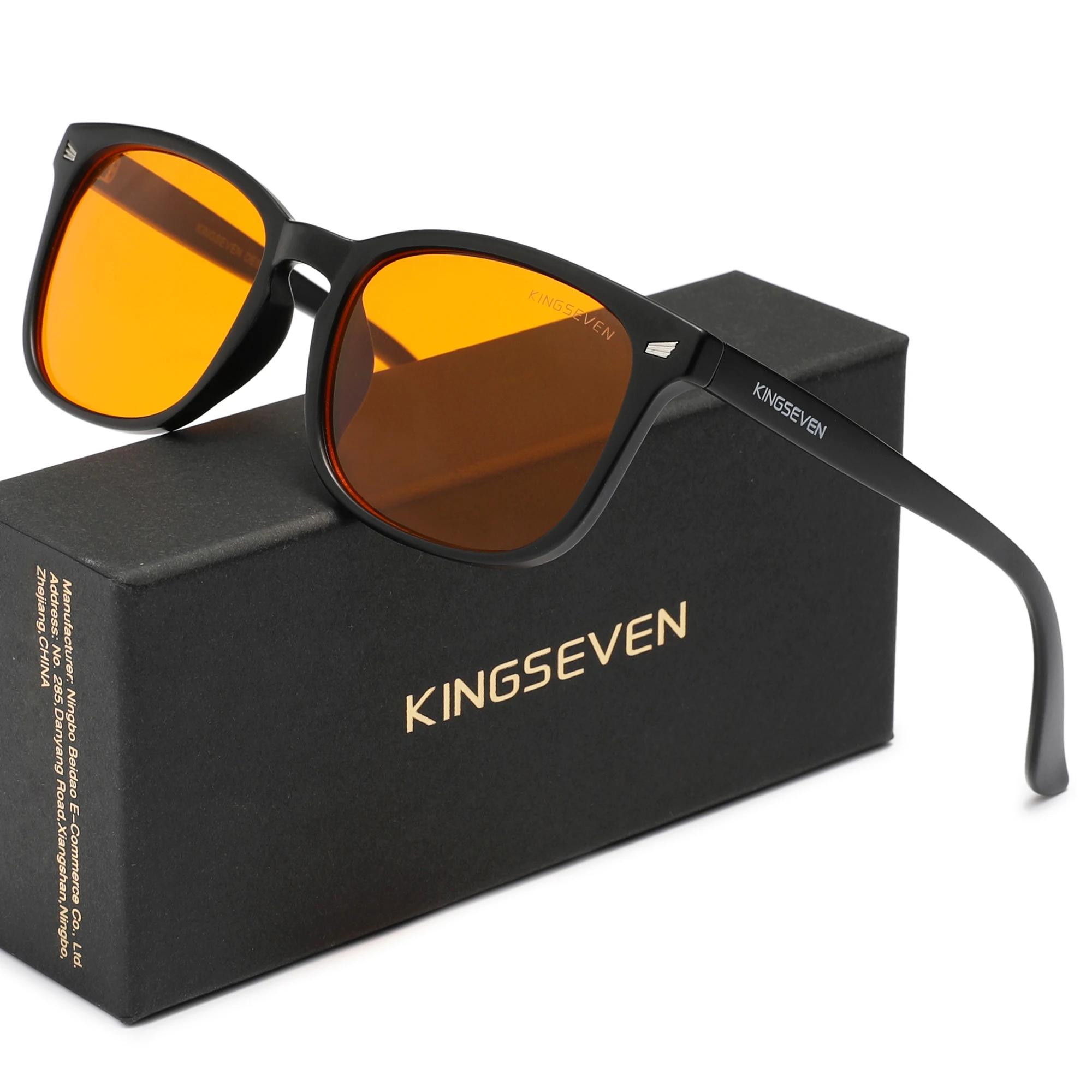 

KINGSEVEN 99% Защита от синего света Повседневные очки Мужские/Женские Очки, блокирующие синий свет Ультралегкие Оптические Очки с прозрачными линзами чёрный