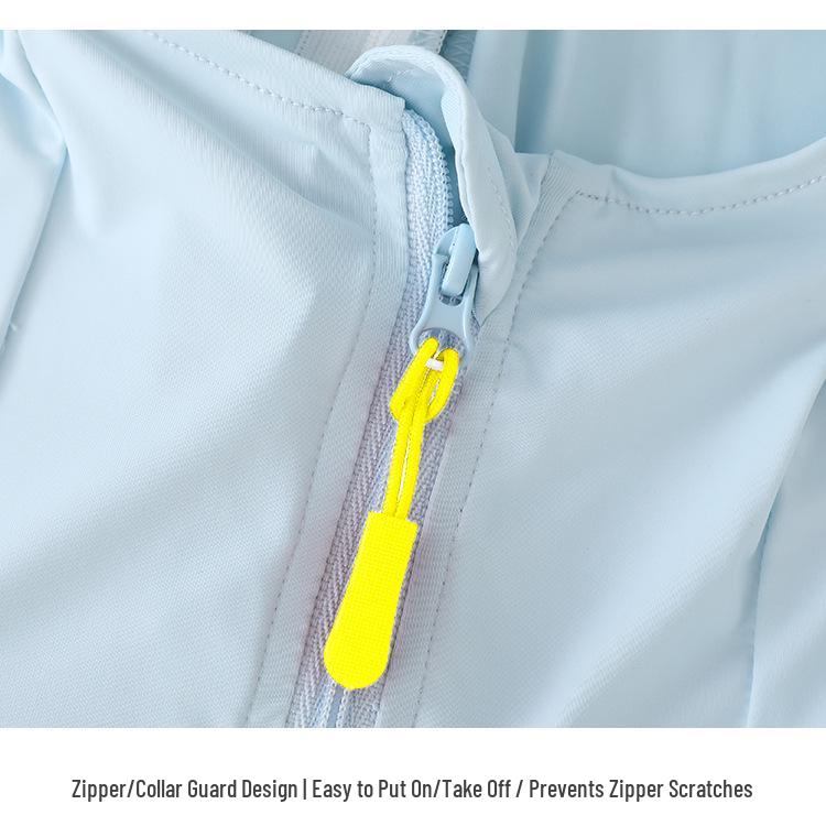 UPF50+ Kids Sun Protection Hooded Summer Jacket - Lightweight, Breathable, Anti-UV, Ice Silk Fabric