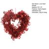Valentine's Day Heart-shaped Artificial Wreath Indoor Outdoor Front Door Wall Hanging Love Heart Foil