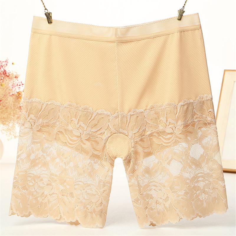 Pantaloni scurți cu talie înaltă fără cusături sub fustă Plus Size Sexy Dantela Anti-frecare Pantaloni scurti de siguranță Lenjerie de corp Chiloți