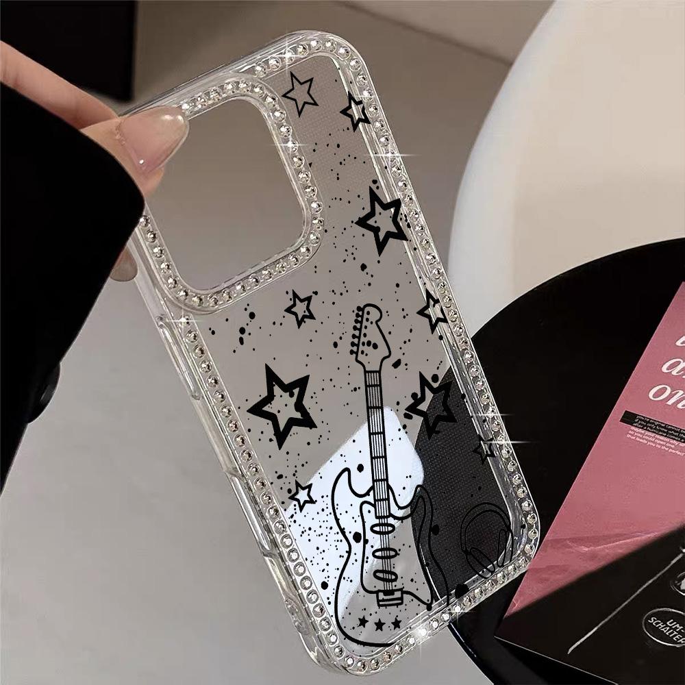 Bracelet Chain Phone Case For iPhone 17 16 15 13 14 for 17Air 17 12 14 16 Pro 17 14 16 Pro Max Sparking Diamond Cute Pattern Hard Cover With Lanyard