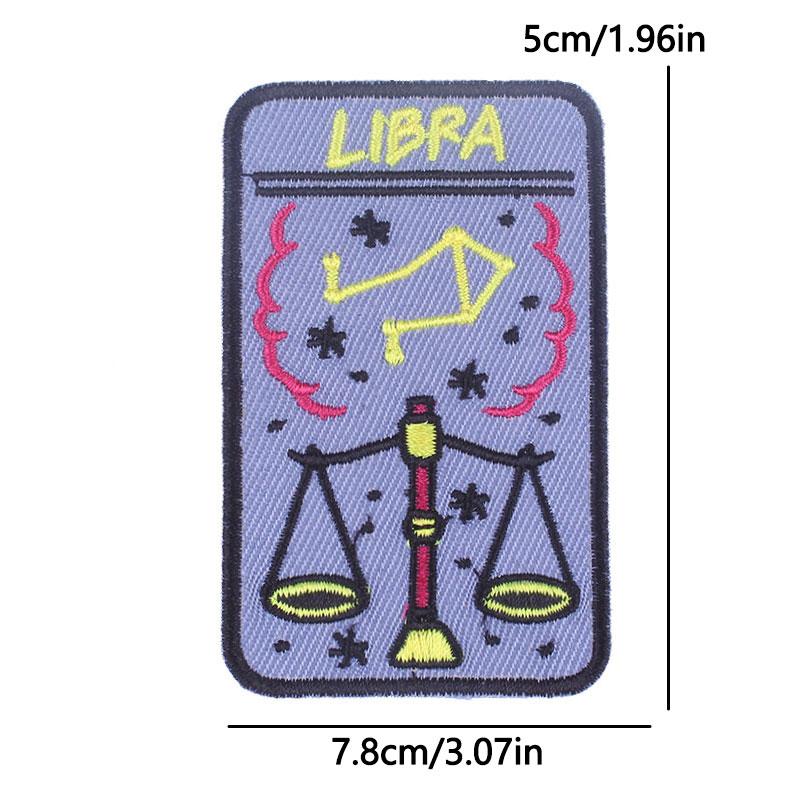 12 Zodiac Signs Embroidery Patch Iron On Patches Complete Set Horoscope Constellation Design for Jacket Backpack Daily Decor