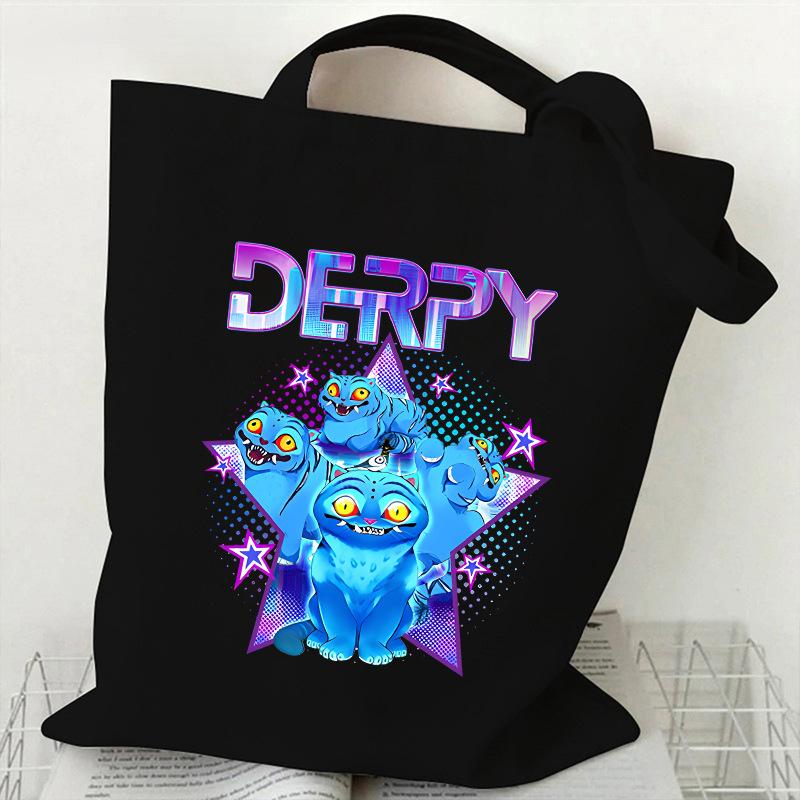 

KPOP Demon Hunter Group Холщовая сумка с принтом тигра Сумка через плечо для студентов Повседневная сумка-тоут для покупок KTY 35*40