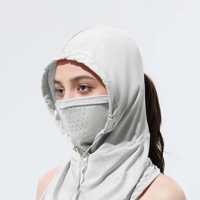 Czapka Balaklava z Jedwabiu Lodowego Anti-UV Elastyczna Oddychająca Czapka Przeciwsłoneczna z Maseczką Szal Lekka Face-kini Maska Ochronna UV Podróżna