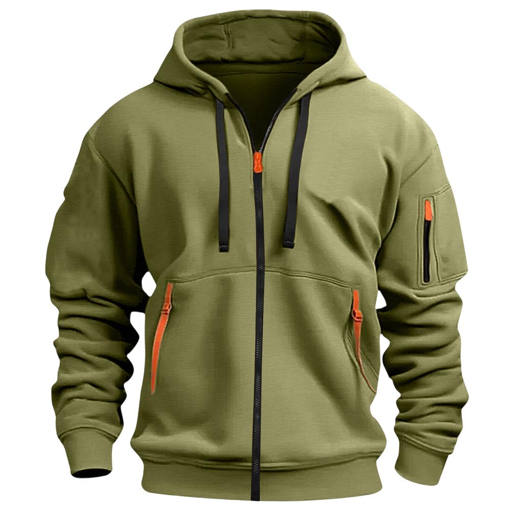 Übergroßer Reißverschluss Hoodie Herren Hoodies für Herren Herren Hoodie mit durchgehendem Reißverschluss und verstellbarem Kordelzug Hoodies für Herren