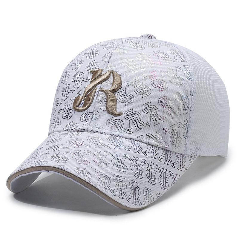 R Letter Embroidered Baseball Hat Stylish Sun Protection Peaked Cap Gift Fashion