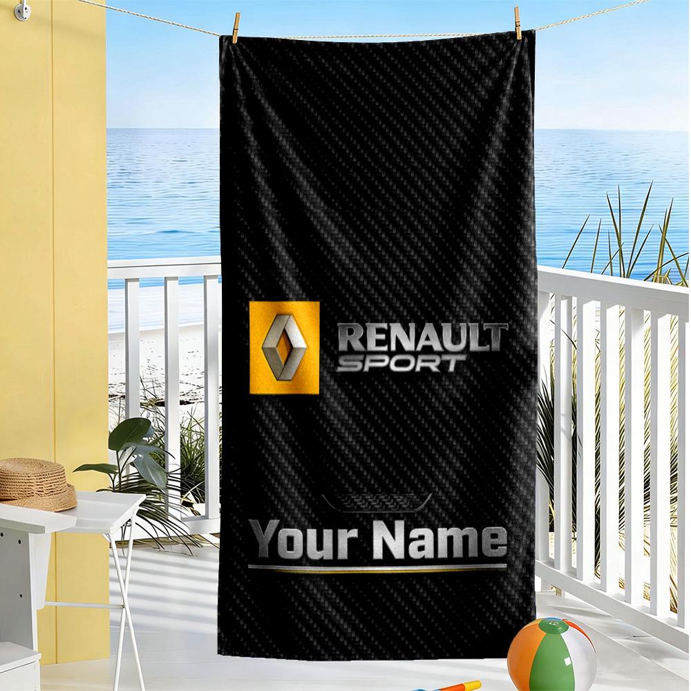 Renault Personalized Name Beach Towel Super Soft & Absorbent Ideal for Travel Outdoor Swim Pool Yoga Surf Camping Hiking Gym Gift Holiday