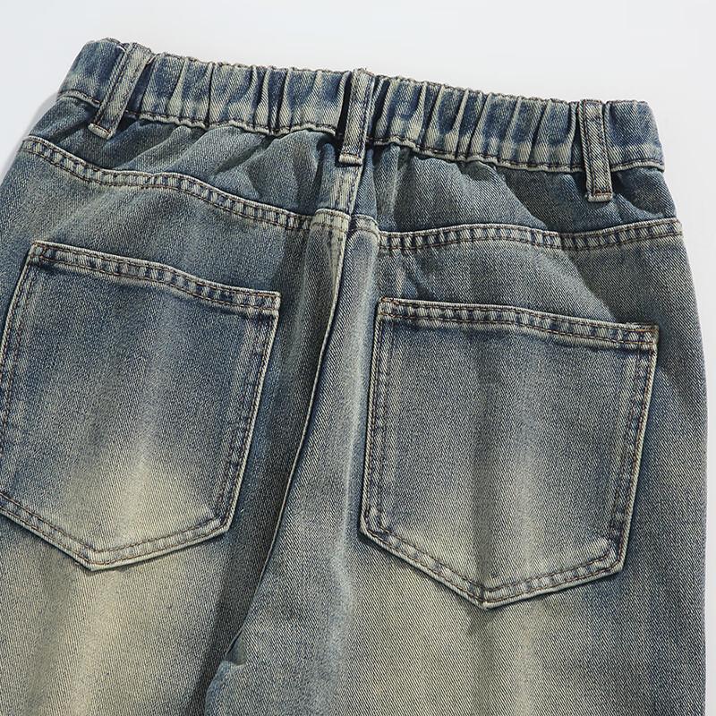 Chutang Men's American Retro Straight-Leg Jeans