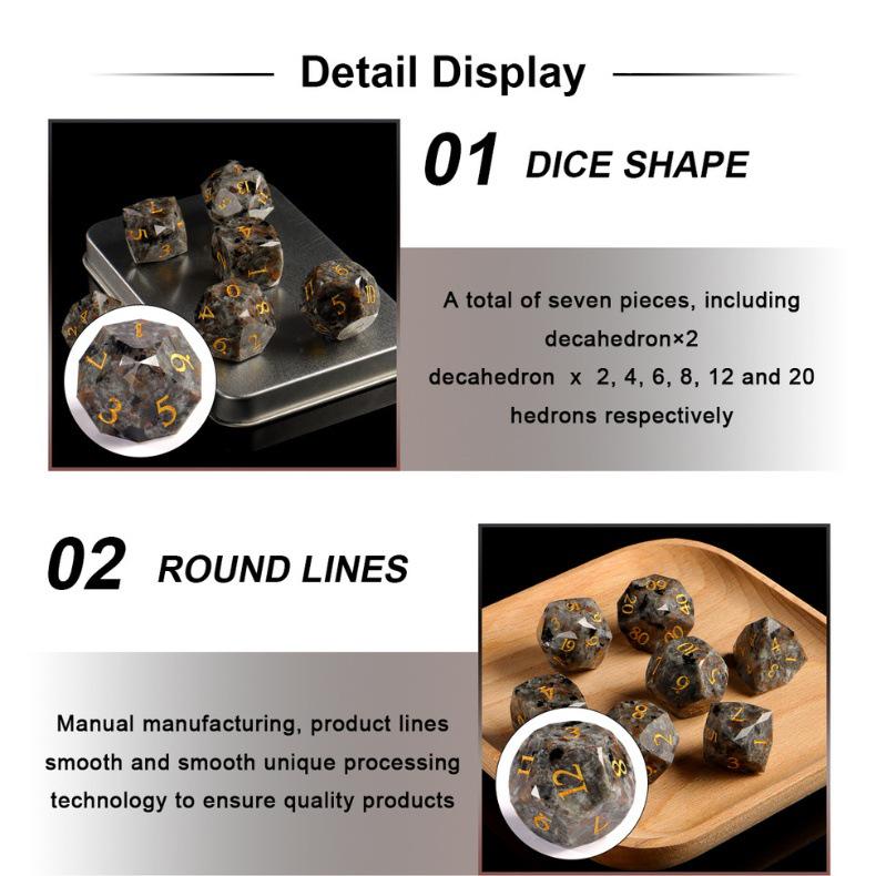 Dungeons & Dragons 7-Piece Multi-Sided Flame Stone Dice Set