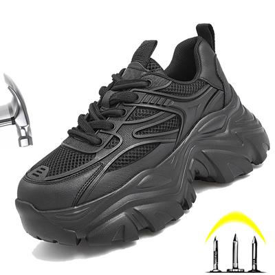 Scarpe di sicurezza da donna Aumenta di 6 cm Scarpe da ginnastica Stivali da lavoro industriali Puntale in acciaio anti-schiacciamento Stivali protettivi indistruttibili