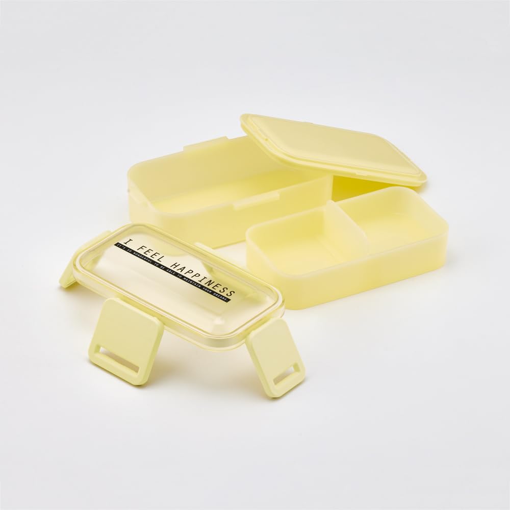 Skater Bento for Made In with a Soft Dishwasher and Microwave Citrus Lemon Box, 2-Tier, 600ml, Women, Japan, Dome-Shaped Lid, Safe, See-Through Color,