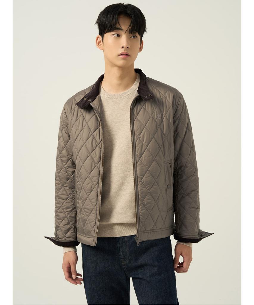 Beanpole Men [Essential] Diamond Padded Harrington Jacket Beige