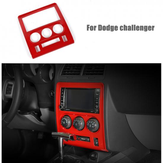 Red ABS Central Control Navigation GPS Panel Trim For Dodge Challenger 2009-2014