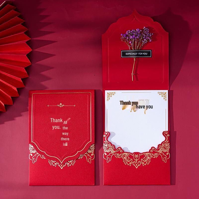 Creative Dried Flower Thank You Card for Teacher, Employee, Birthday, or Thanksgiving