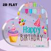 2D Flat Happy Birthday Cute Heart Acrylic Desk Decor Plaque, Home Decor Plaque Hanging Wall Art Decorative Garden Decoration for Room Door Signs Hangi