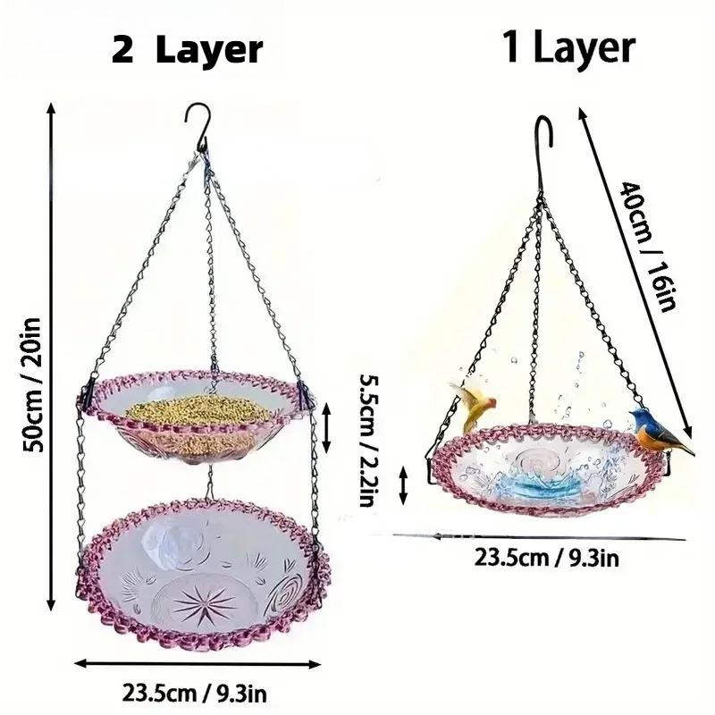 Noua pasăre floare în formă de hrănitoare agățată pentru păsări, baie pentru păsări, pentru grădină, curte, consumabile agricole, hrănitoare pentru colibri, baie pentru păsări, baie pentru păsări
