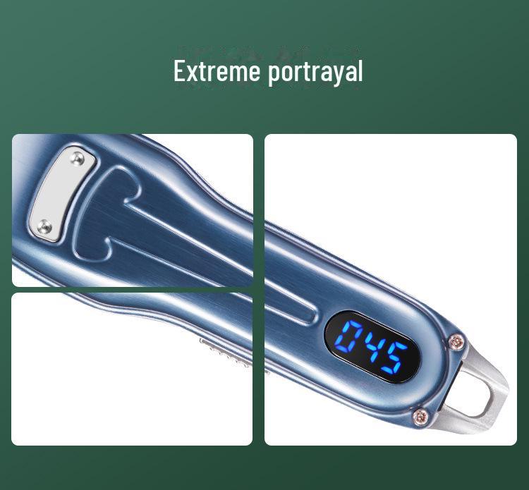 All-Metal Rechargeable Electric Hair Clipper with LCD Display