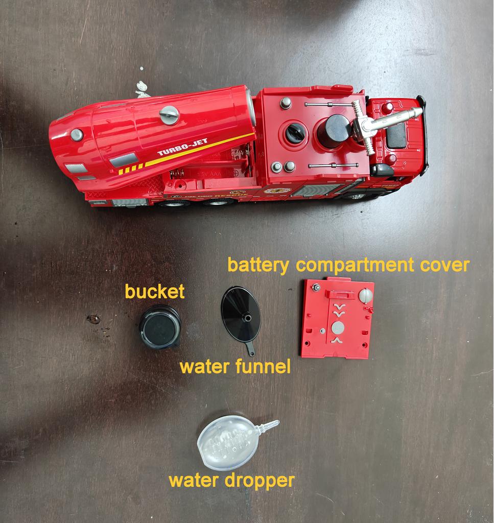 1:32 Scale Water Spray Fire Truck Model Ladder Trucks Toy Car Sound Light Pull Back Doors Opened Vehicle Collection Boys Gift