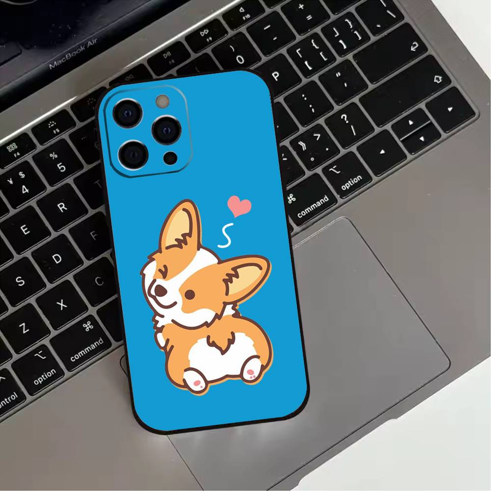 Cute corgi dog  Phone Case For iPhone 17,16,15,14,13,12,11 Plus,Pro Max,XS,Soft Silicone Black Cover