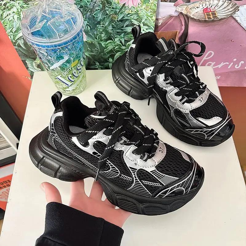 

Chic Chunky Sneakers Women Men Design White Red Ladies Sports Shoes Comfortable Wide Sole Casual Shoes 41 42 Big Size 36 чорний