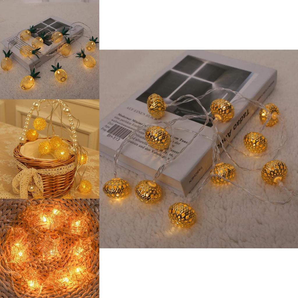 Christmas Tree Decoration Lights With Illuminated Bulb And Star For Holiday Festive Decor